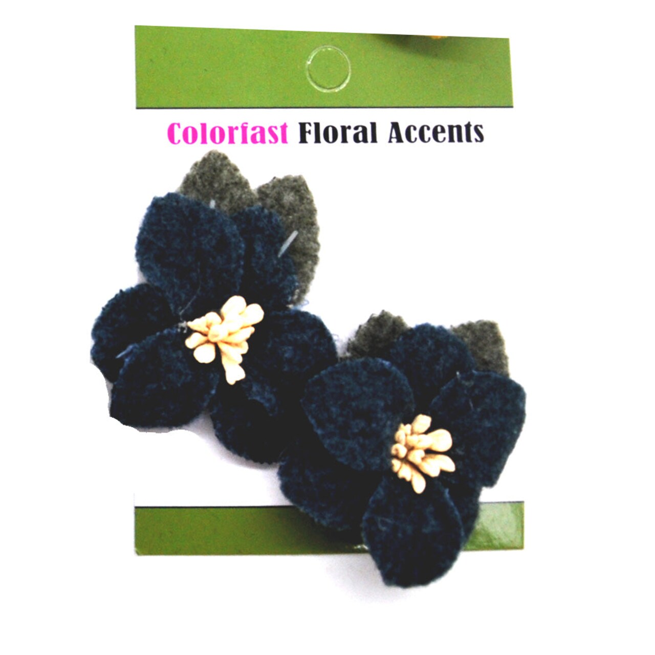 Belagio Colorfast Floral Accents, 2" x 2.50" Wide, Velvet Flowers and Leaves, 2 Piece Pack, Black